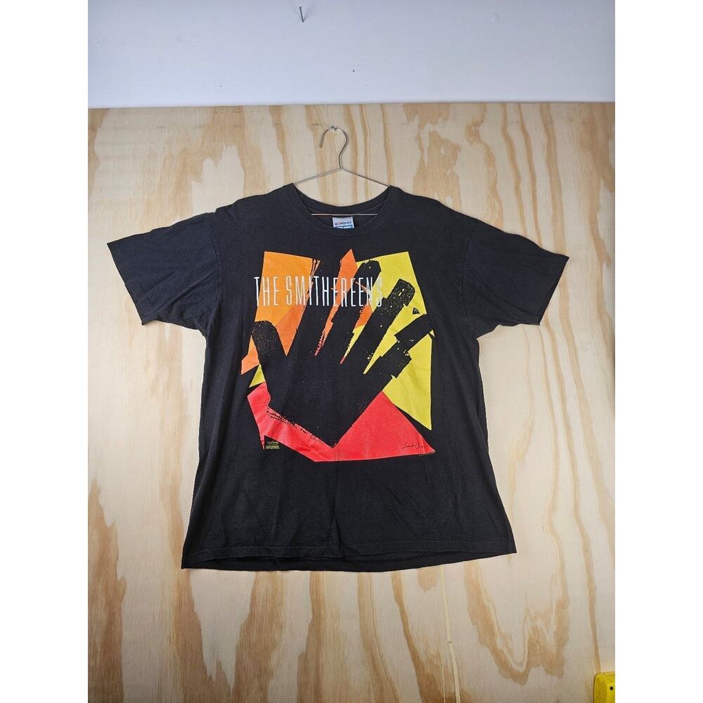 Vintage 1991 The Smithereens Saul Bass Hanes T-Shirt Black Single‎ Stitch XL